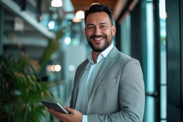 Fototapeta premium businessman with tablet computer