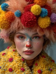 fancy stylish clown in studio shot