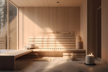 warm sauna spa room