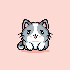 Cute Cat Cartoon Animal Mascot Design Vector illustration