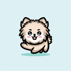 Cute Puppy Dog Cartoon Mascot Animal Vector Logo Design illustration