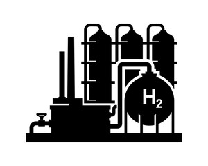 Hydrogen Production Plant Vector Icon