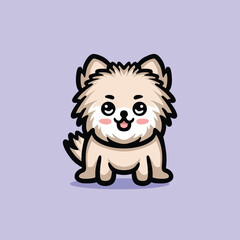 Cute Puppy Dog Cartoon Mascot Animal Vector Logo Design illustration