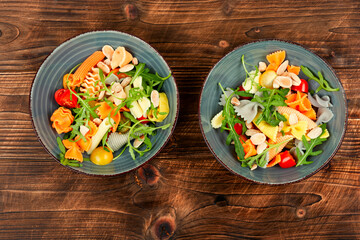 Pasta salad with vegetables.