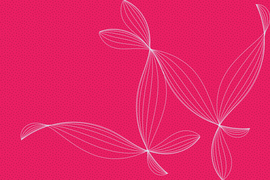 batik flower petal motif with white stripe color and pink background with small black dots textures.