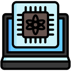 Quantum Computer lineal multi color icon. relate to robotic engineering and technology theme. use for UI or UX kit, web and app development.