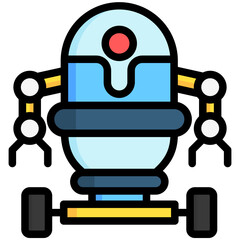 Robotics lineal multi color icon. relate to robotic engineering and technology theme. use for UI or UX kit, web and app development.