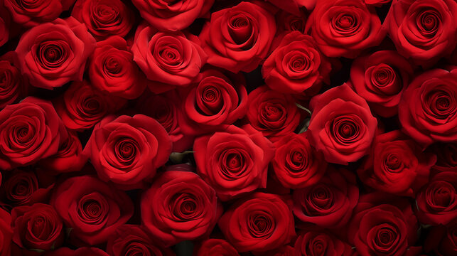 Red rose background. fresh dark red roses close up texture background