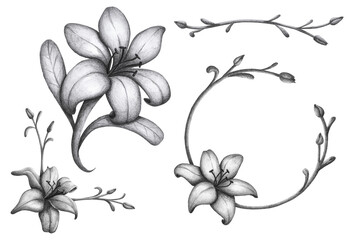 Handmade Graphite Lilly Flower Pack