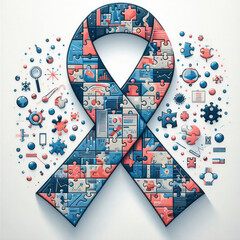 Obraz premium Innovation Unleashed: Puzzle Ribbon of Collective Breakthroughs Worldwide