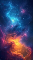 Galaxy, space nebula, colorful fantasy realism style, tilt photography, generated with AI
