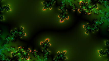 Fototapeta na wymiar bacteria growth pattern colourful on black