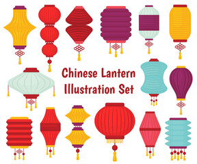Chinese Lantern Illustration Set