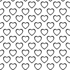 Black and white chevron hearts pattern repeat background