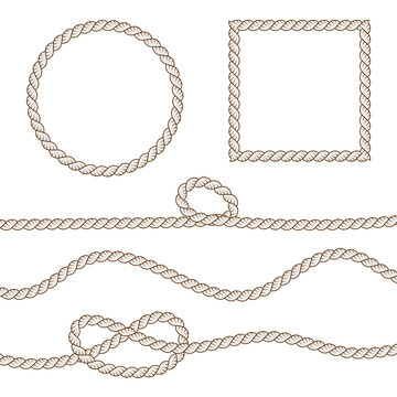 Free Vector Knotted Wire rope In Line Pattern And Shapes
