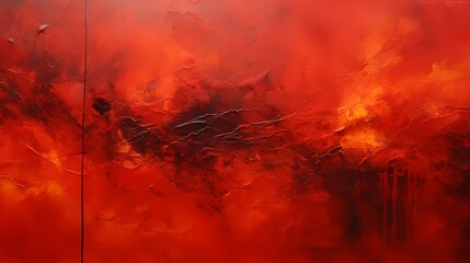 Vibrant single-color abstract composition in fiery red, evoking a sense of energy and passion in a dynamic visual display