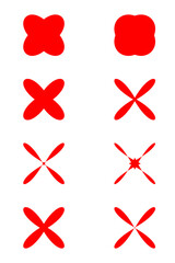 Free vector red different red colour shapes