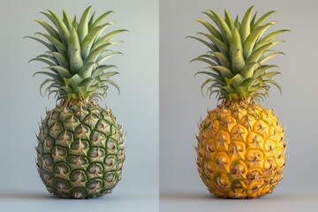 An appetizing and enticing pineapple with a simple background. A vivid portrayal.
generative ai