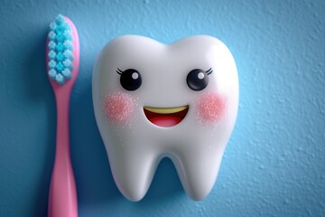 tooth with toothbrush
