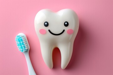 tooth with toothbrush