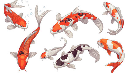 koi fish stickers