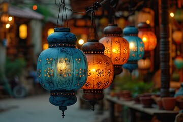 Indian traditional lantern designer creating aesthetically pleasing lantern designs.
