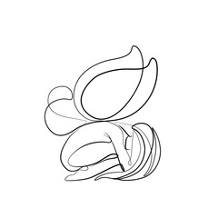 Woman mood sleep butterfly wings, continuous line drawing, small tattoo, print for clothes and logo design, emblem or logo design, silhouette one single line, isolated abstract vector illustration.