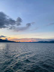 Lake Toba view from ferry ship. Ambarita, Samosir - North Sumatra.