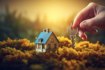 Hand Holding Keys with Miniature House