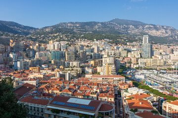 Obraz premium Panoramic view of Monte Carlo marina and cityscape