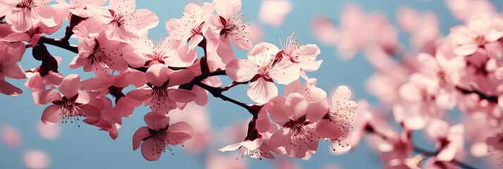 Blossoming Beauty: A Captivating Close-Up of Vibrant Pink Spring Flowers Gently Nestled on a Tree Branch