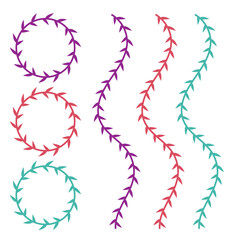 Free hand colorful leaf vine