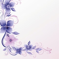 light lavender and blush violet color floral vines boarder style vector illustration