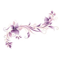 Fototapeta na wymiar light lavender and deep rose color floral vines boarder style vector illustration