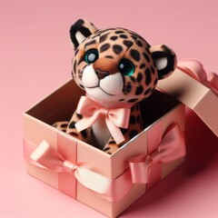 panther or tiger soft toy in beautiful gift box, lovely gift for valentine, birthday and party
