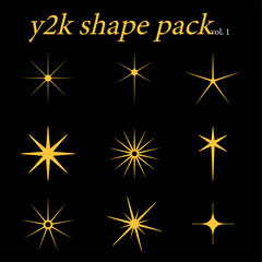 Obraz premium Vector retro y2k futuristic elements design collection of abstract graphic geometric symbols and objects