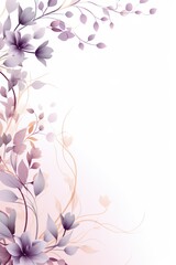 light linen and blush lavender color floral vines boarder style vector illustration 