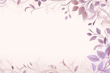 light linen and blush lavender color floral vines boarder style vector illustration 