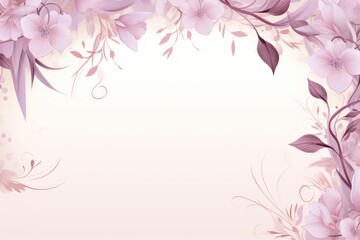 light linen and blush lavender color floral vines boarder style vector illustration 