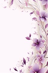 light mauve and blush lavender color floral vines boarder style vector illustration
