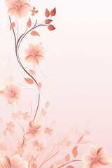 light peachpuff and pale salmon color floral vines boarder style vector illustration