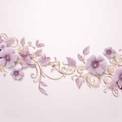 light oldlace and pale mauve color floral vines boarder style vector illustration 