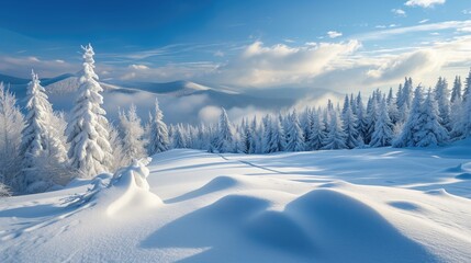 Obraz premium winter landscape with snow