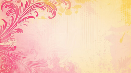 Pink and yellow vintage background vector presentation design with copy space 