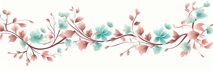 colorful floral vines vector illustration with blank copy space