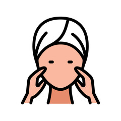 Makeup remover isolated color icon, makeup removal products vector icon. Skin Care, Face Pictogram. Isolated Vector Illustration.