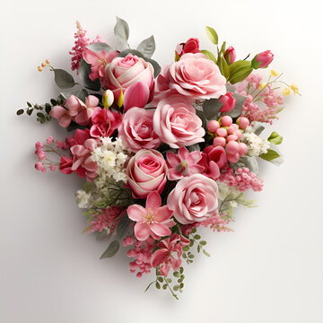 bouquet of pink roses, Valentines Day
