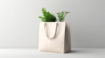 Eco Bag With White Background 3D Rendering.