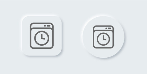 History line icon in neomorphic design style. Time signs vector illustration.