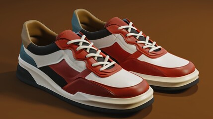 A new pair of casual shoes, white background